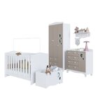 Conjunto Quarto De Bebê Com Berço, Cômoda, Guarda-roupa, Prat