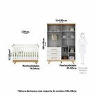 Conjunto Quarto De Bebê Com Guarda Roupa E Berço Kakau Retrô