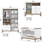 Conjunto Quarto De Bebê Completo Berço 2 Em 1, Guarda-roupa E