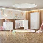 Conjunto Quarto De Bebê Completo Guarda Roupa Cômoda E Berço
