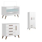 Conjunto Quarto De Bebê Encanto Retrô 1 Berço 1 Cômoda 4 Gave