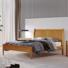 Conjunto Quarto De Casal Cama 140cm E Cômoda 5 Gavetas Com Sa