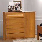 Conjunto Quarto De Casal Cama 140cm E Cômoda 5 Gavetas Com Sa