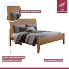 Conjunto Quarto De Casal Cama Em Madeira Maciça 140cm E Mesa
