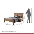 Conjunto Quarto De Casal Cama Em Madeira Maciça E Cômoda 5 Ga
