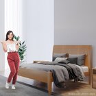 Conjunto Quarto De Casal Cama Em Madeira Maciça E Cômoda 5 Ga