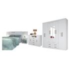 Conjunto Quarto De Casal Completo Com Espelho Aloy Branco