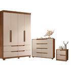 Conjunto Quarto De Casal Completo Com Espelho Bervely Avelã F