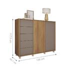 Conjunto Quarto De Casal Completo Com Espelho Tyr Buriti Fendi