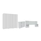 Conjunto Quarto De Casal Completo Fitch Branco Fosco