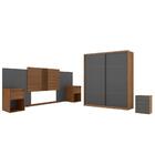 Conjunto Quarto De Casal Completo Napolis Amendola Grafito