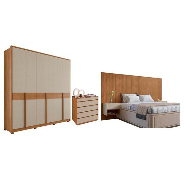 Conjunto Quarto De Casal Completo Nevera Cedro Linho