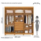 Conjunto Quarto De Casal Guarda-roupa 6 Portas 4 Gavetas E Pe