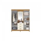 Conjunto Quarto De Casal Guarda-roupa Com Espelho 4 Portas 3