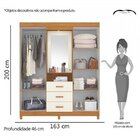 Conjunto Quarto De Casal Guarda-roupa Com Espelho 4 Portas 3