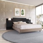 Conjunto Quarto De Casal Guarda Roupa Com Espelho 4 Portas E