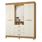 Conjunto Quarto De Casal Guarda-roupa Com Espelho 4 Portas E