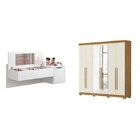 Conjunto Quarto De Casal Guarda-roupa Com Espelho Belém Pente