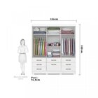 Conjunto Quarto De Casal Guarda Roupa Com Espelho Luiza Cabec