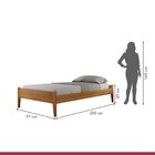Conjunto Quarto De Solteiro Cama Madeira Maciça E Mesa De Cab