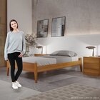 Conjunto Quarto De Solteiro Cama Madeira Maciça E Mesa De Cab