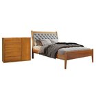 Conjunto Quarto De Solteiro Cama Vivare E Cômoda 5 Gavetas Co
