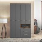 Conjunto Quarto De Solteiro Completo Doha Grafite Jatobá