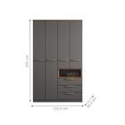 Conjunto Quarto De Solteiro Completo Doha Grafite Jatobá