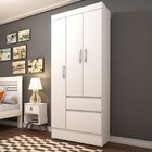 Conjunto Quarto De Solteiro Guarda-roupa 3 Portas Com Cama E