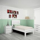 Conjunto Quarto De Solteiro Guarda-roupa 3 Portas Com Cama E