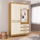 Conjunto Quarto De Solteiro Guarda-roupa 6 Portas 3 Gavetas E