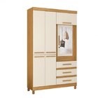 Conjunto Quarto De Solteiro Guarda-roupa 6 Portas 3 Gavetas E