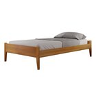 Conjunto Quarto De Solteiro Madeira Maciça Cama Sem Cabeceira