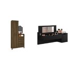 Conjunto Quarto De Solteiro Penteadeira Suspensa Com Espelho