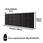 Conjunto Quarto Decorado Cabeceira Cama Box Casal 1,40 e 2 Me