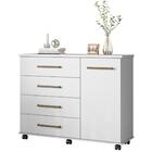 Conjunto Quarto Guarda Roupa E Comoda Caroline Branco