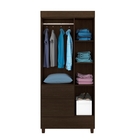 Conjunto Quarto Guarda Roupa E Comoda Fabi Ebano