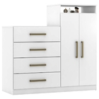 Conjunto Quarto Guarda Roupa E Comoda Ferrara Branco