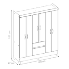 Conjunto Quarto Guarda Roupa E Comoda Forggia Branco