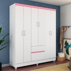 Conjunto Quarto Guarda Roupa E Comoda Forggia Branco