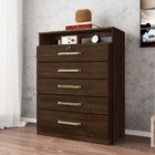 Conjunto Quarto Guarda Roupa E Comoda Monza Ebano