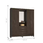 Conjunto Quarto Guarda Roupa E Comoda Ravenna Ébano