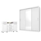Conjunto Quarto Guarda Roupa E Comoda Verona Branco