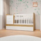 Conjunto Quarto Infantil 1 Cômoda Fraldário 5 Gavetas 1 Berço