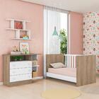 Conjunto Quarto Infantil Berço E Cômoda Hug Carvalho Rústico