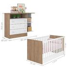 Conjunto Quarto Infantil Berço E Cômoda Hug Carvalho Rústico