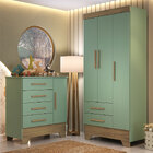 Conjunto Quarto Infantil Colorir Guarda Roupa 3 Portas E Cômo