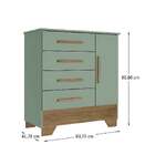 Conjunto Quarto Infantil Colorir Guarda Roupas 4 Portas E Côm