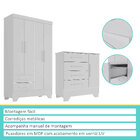 Conjunto Quarto Infantil Colorir Guarda Roupas 4 Portas E Côm