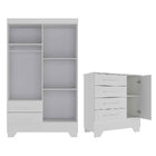 Conjunto Quarto Infantil Colorir Guarda Roupas 4 Portas E Côm